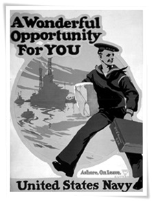 Une affiche de recrutement pour la Navy