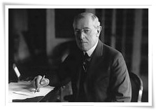 Le président américain Woodrow Wilson